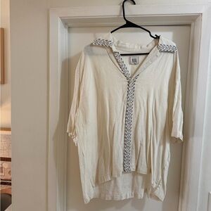 BDG Cream and Gray Button Down Shirt